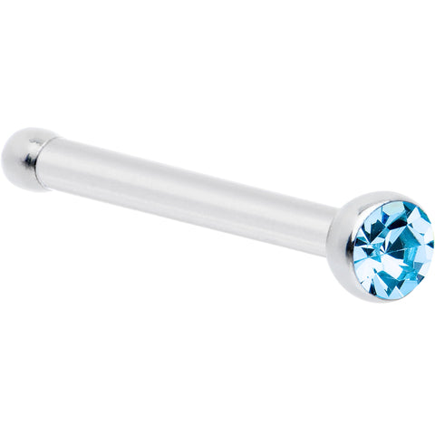 20G Stainless Steel Light Blue Gem Micro Nose Bone