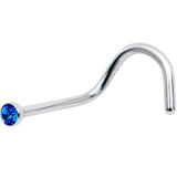 20G Stainless Steel Sapphire Blue Gem Micro Nose Ring Twister
