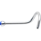 20G Stainless Steel Sapphire Blue Gem Micro Nose Ring Twister