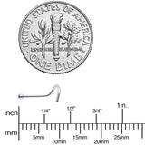 20G Stainless Steel Sapphire Blue Gem Micro Nose Ring Twister