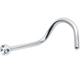 20G Stainless Steel Crystalline Gem Micro Nose Ring Twister