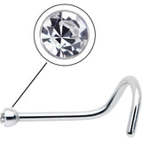 20G Stainless Steel Crystalline Gem Micro Nose Ring Twister