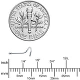 20G Stainless Steel Crystalline Gem Micro Nose Ring Twister