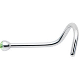 20G Stainless Steel Green Gem Micro Nose Ring Twister