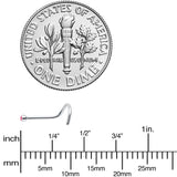 20G Stainless Steel Pink Gem Micro Nose Ring Twister