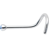 20G Stainless Steel Light Blue Gem Micro Nose Ring Twister