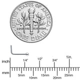 20G Stainless Steel Clear Gem Micro Nose Ring L-Shaped