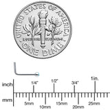 20G Stainless Steel Aqua Gem Micro Nose Ring L-Shaped