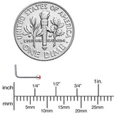 20G Stainless Steel Ruby Red Gem Micro Nose Ring L-Shaped