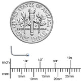 20G Stainless Steel Light Blue Gem Micro Nose Ring L-Shaped