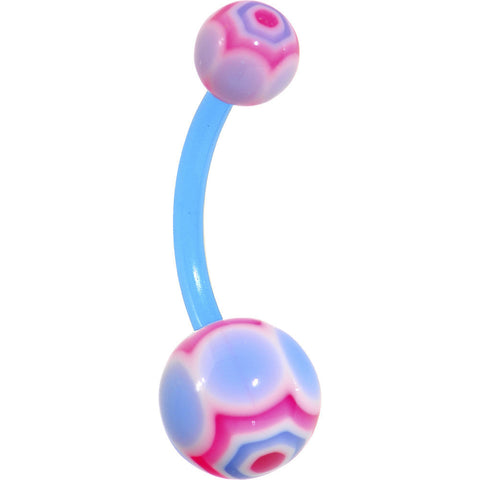 Bioplast Blue Pink Maracas Belly Ring