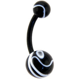 Bioplast Black Marble Belly Ring