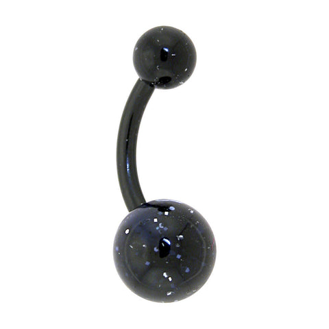 Bioplast Black Glitter Belly Ring