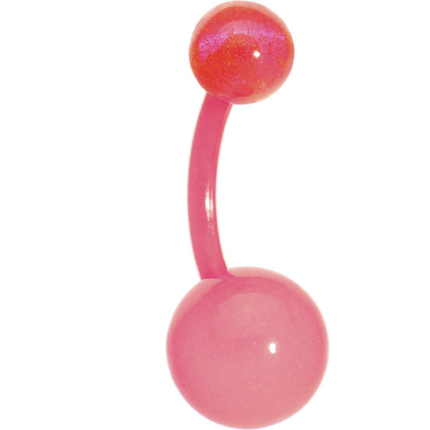 Bioplast Pink Glow In The Dark Belly Ring