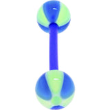 Bioplast Blue Green Beach Ball Barbell Tongue Ring
