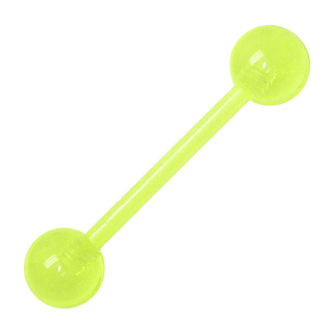 Bioplast Green Glow In The Dark Barbell Tongue Ring