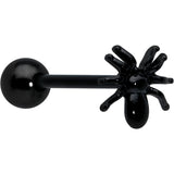 Black Titanium Anodized 3-D Spider Barbell Tongue Ring