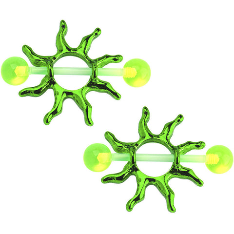 Bioplast Green Tribal Sun Nipple Shield Set