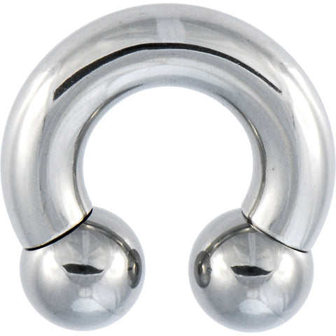 0G 5/8 Stainless Steel Horseshoe Circular Barbell
