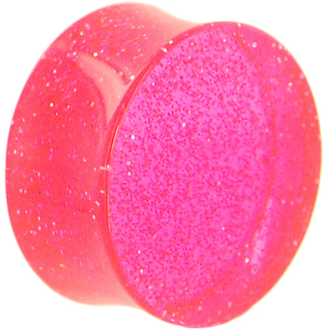 3/4 Pink GLITTER Acrylic Saddle Plug