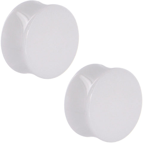 3/4 White Acrylic Saddle Plug Set