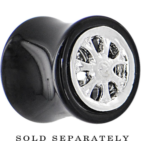 Black Acrylic No. 2 WHEEL FRAME Saddle Plug 00G to 20mm
