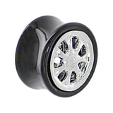 Black Acrylic No. 2 WHEEL FRAME Saddle Plug 00G to 20mm