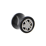 Black Acrylic STAR WHEEL FRAME Saddle Plug 00G to 20mm