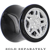 Black Acrylic STAR WHEEL FRAME Saddle Plug 00G to 20mm