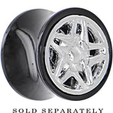 Black Acrylic STAR WHEEL FRAME Saddle Plug 00G to 20mm