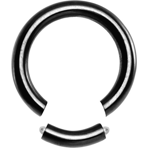 10G 1/2 Black Anodized Segment Ring