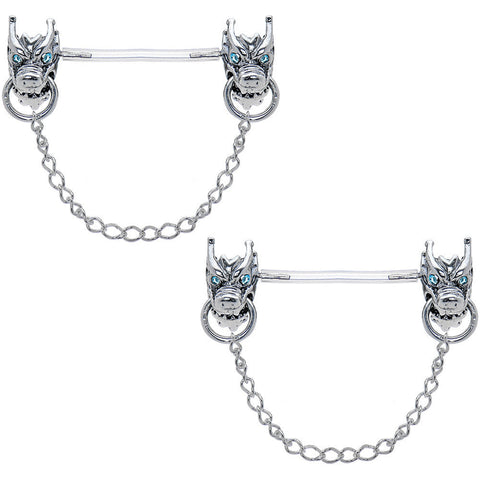 Aqua Gem Sterling Invisible Bioplast Demon Nipple Shield Set