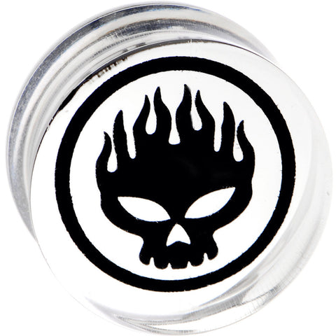 20mm Acrylic Photo Inlay Flaming Skull Plug