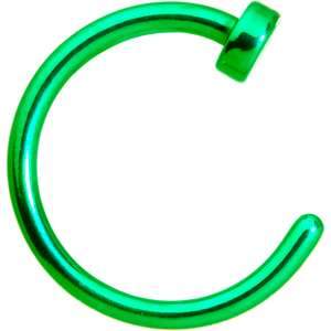 18G 5/16 Green Anodized Titanium Nose Hoop