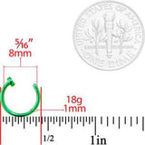 18G 5/16 Green Anodized Titanium Nose Hoop