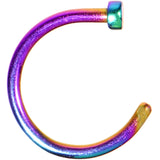 18G 5/16 Rainbow Anodized Titanium Nose Hoop