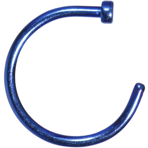 18G 3/8 Blue Anodized Titanium Nose Hoop
