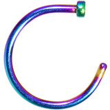 18G 3/8 Rainbow Anodized Titanium Nose Hoop