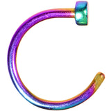 20G 5/16 Rainbow Anodized Titanium Nose Hoop