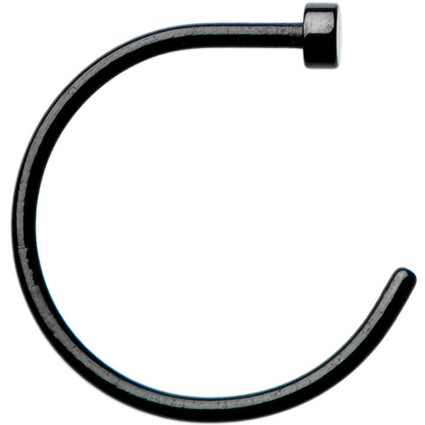 20G 3/8 Black Anodized Titanium Nose Hoop