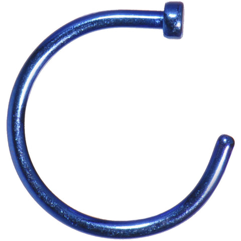 20G 3/8 Blue Anodized Titanium Nose Hoop