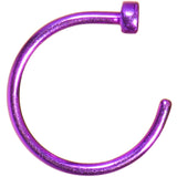 20G 3/8 Purple Anodized Titanium Nose Hoop