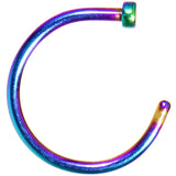 20G 3/8 Rainbow Anodized Titanium Nose Hoop