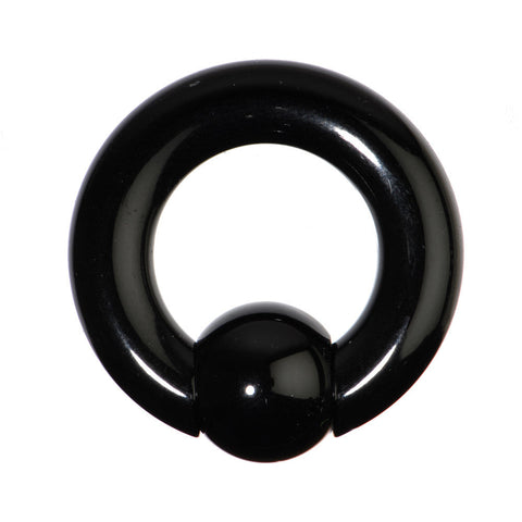 0G Black Acrylic Ball Captive Ring