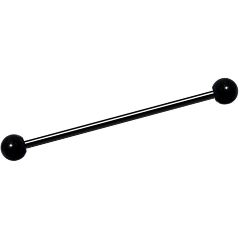 14G Black Plated Titanium Industrial Barbell Earring