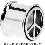 9/16 Stainless Steel Double Flare Peace Symbol Tunnel