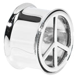 3/4 Stainless Steel Double Flare Peace Symbol Tunnel