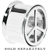 3/4 Stainless Steel Double Flare Peace Symbol Tunnel