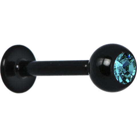 Black Plated Titanium Zircon Blue Gem Labret Monroe