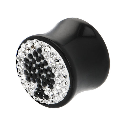 9/16G Crystal Black Spade Saddle Plug